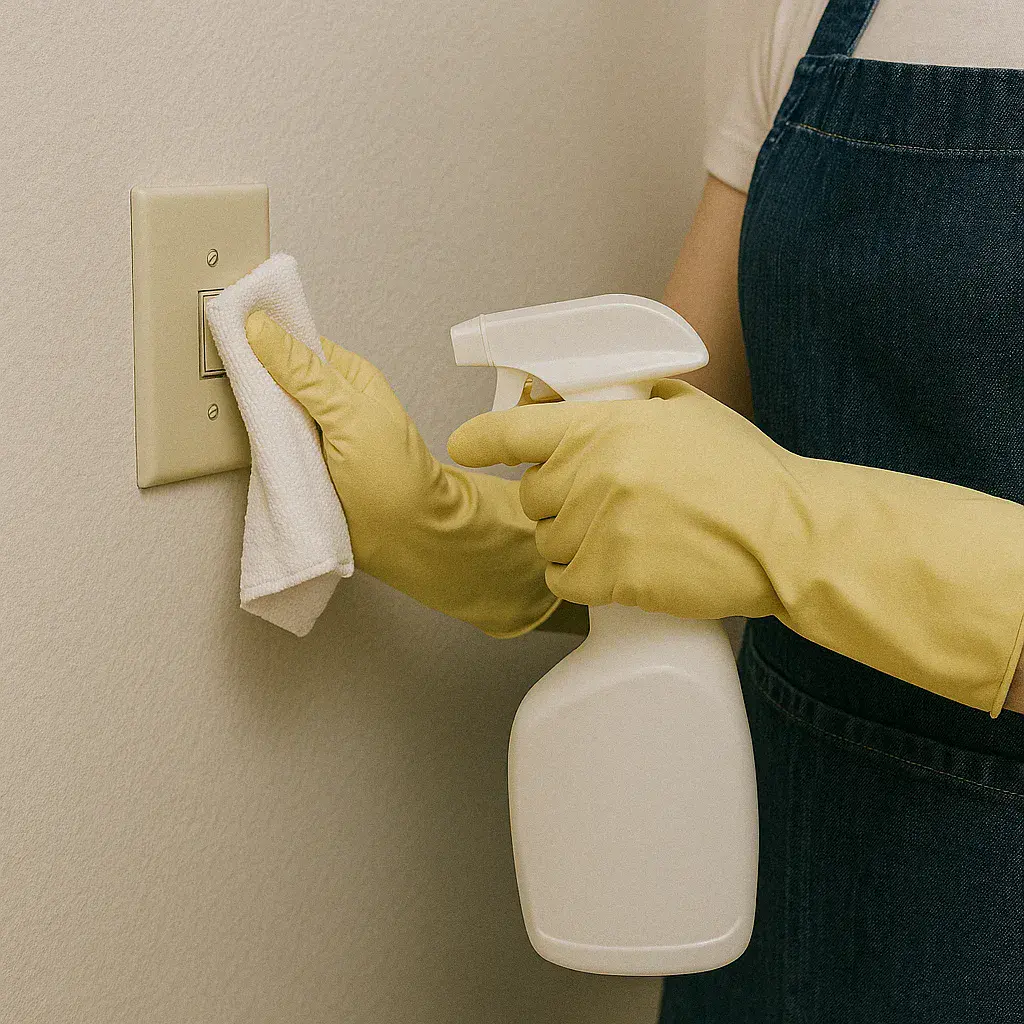 Light switches and fixtures cleaning